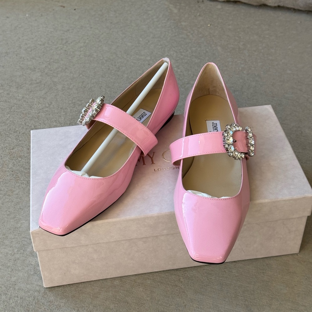 NEW Jimmy Choo Cheri Ballerina flats with Crystal Buckle